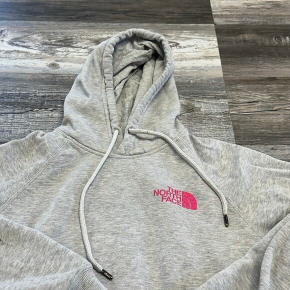 TNF The North Face Cancer Awareness Gray Pink Womens M‎ Fleece Pullover Hoodie - Picture 3 of 12